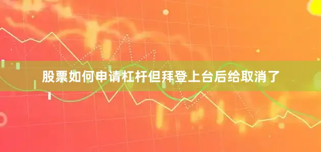 股票如何申请杠杆但拜登上台后给取消了